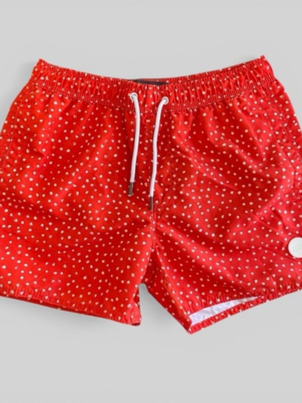 NATIVE YOUTH Burnt Orange & White Patterned Drawstring Shorts Size 32W